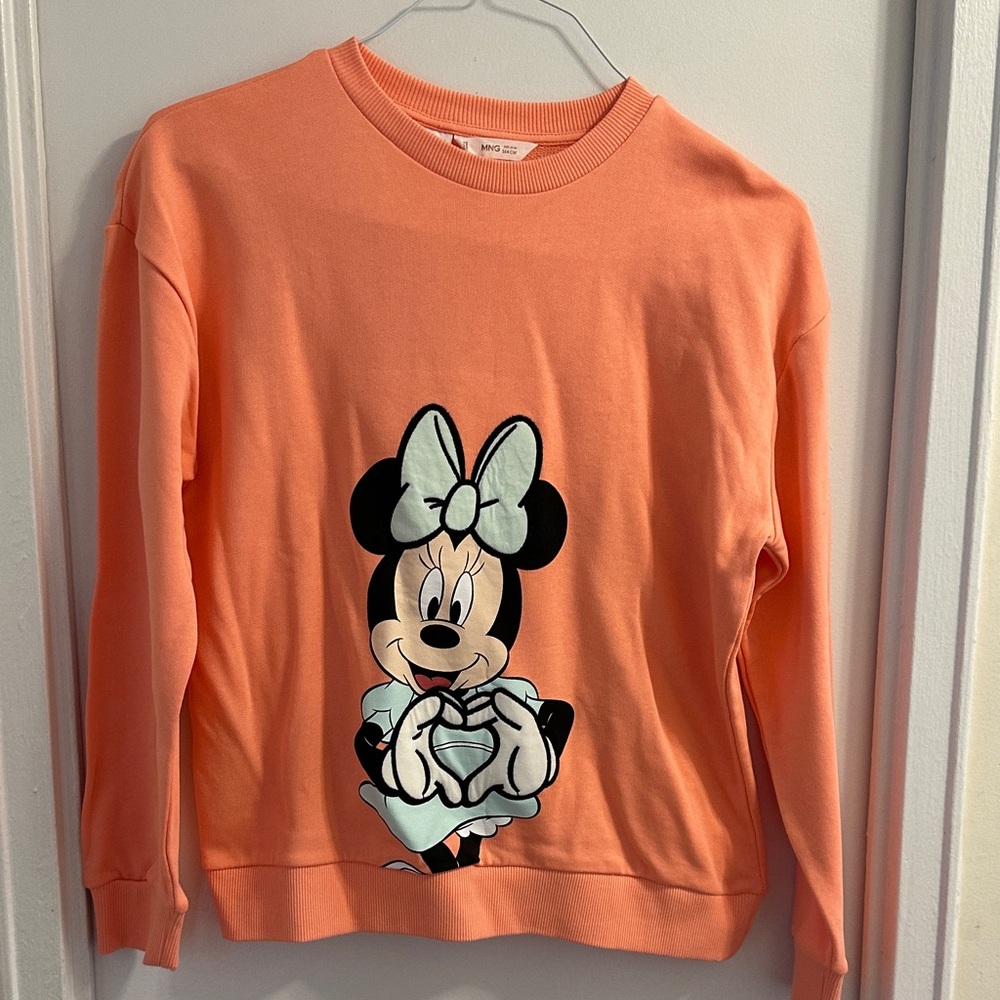 Mango Girls Peach Sweatshirt with Minnie Mouse